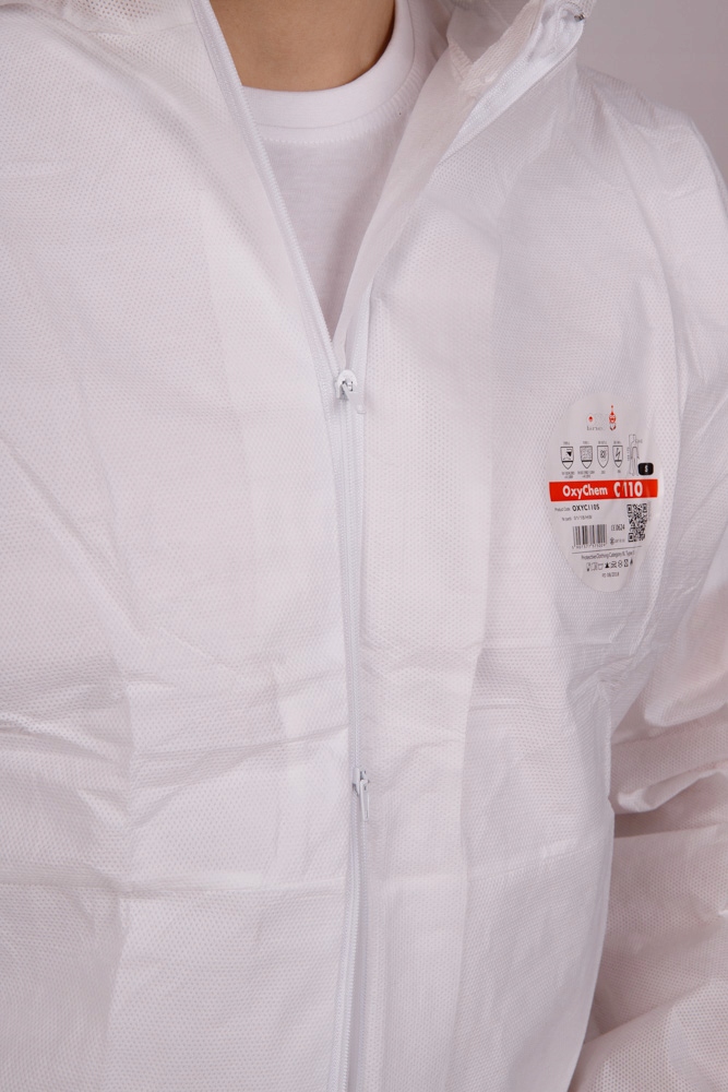 KOMBINEZON OCHRONNY TYP 5 / 6 OXYCHEM wełna azbest przemysł malarski r. L Kolor dominujący biały