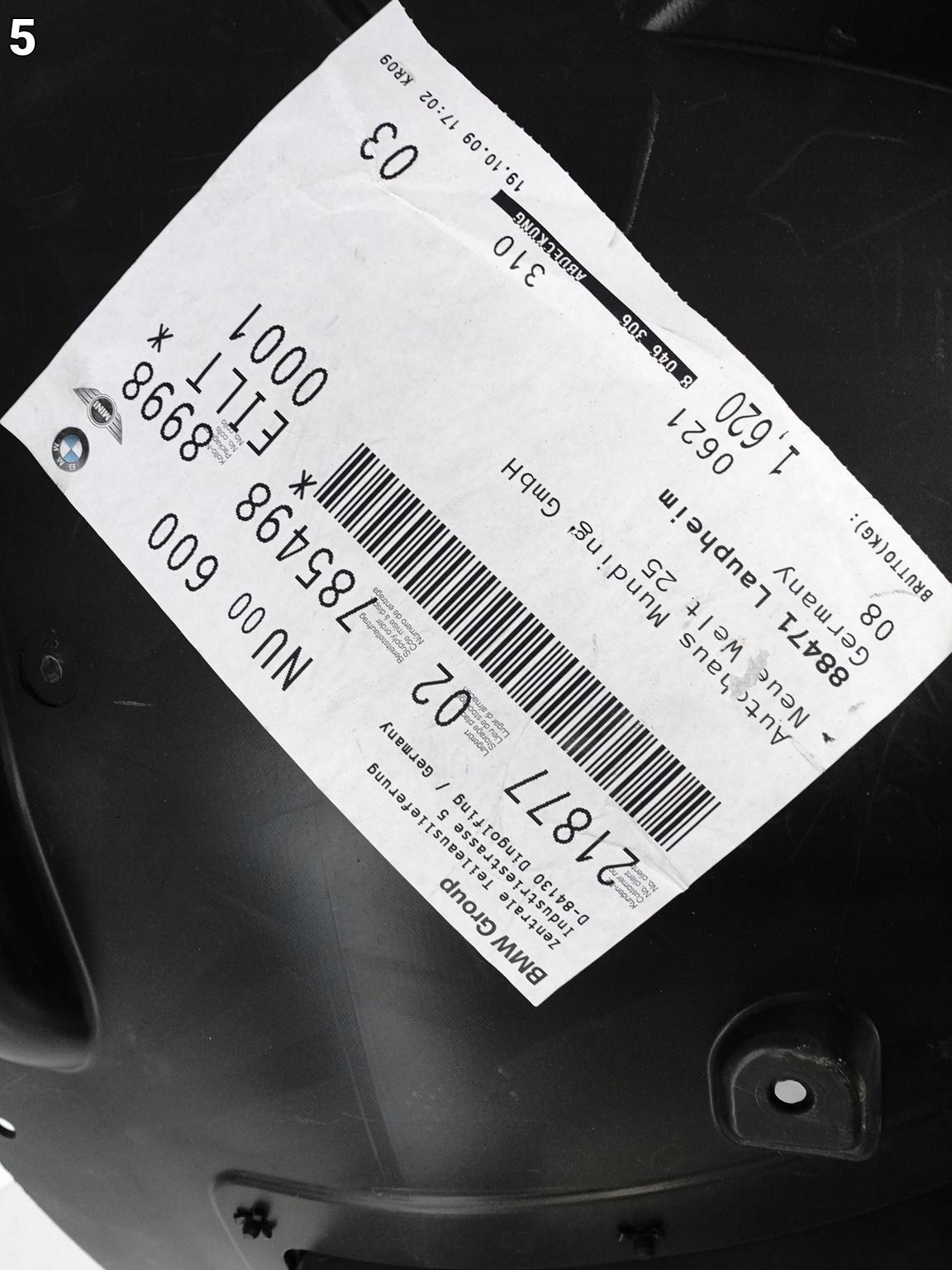 BMW X5 X5M E70 E70M m-packet 06-10 mudguard right front front part new
