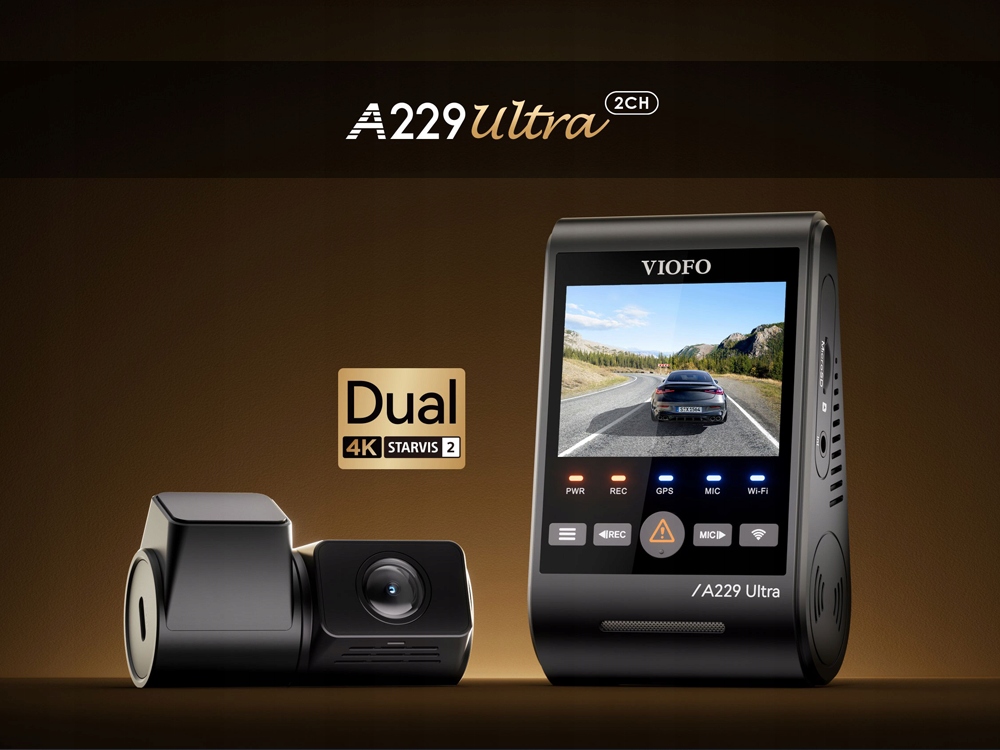 KAMERA SAMOCHODOWA VIOFO A229 ULTRA 2CH 4K+4K HDR GPS WIFI SONY STARVIS 2 Marka Viofo