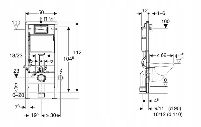 GEBERIT STELAŻ DUOFIX BASIC KOŁO NOVA PRO PREMIUM Marka Geberit