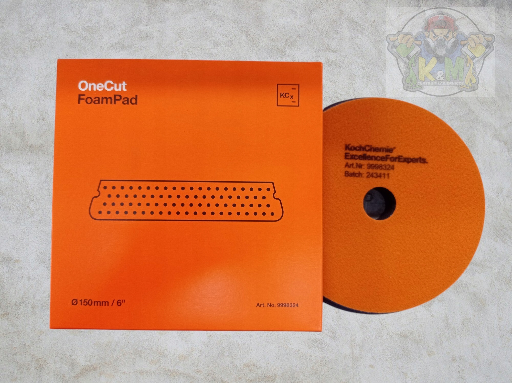 Koch Chemie One Cut Foam Pad 150 Gąbka Polerska Pomarańczowa Rzep