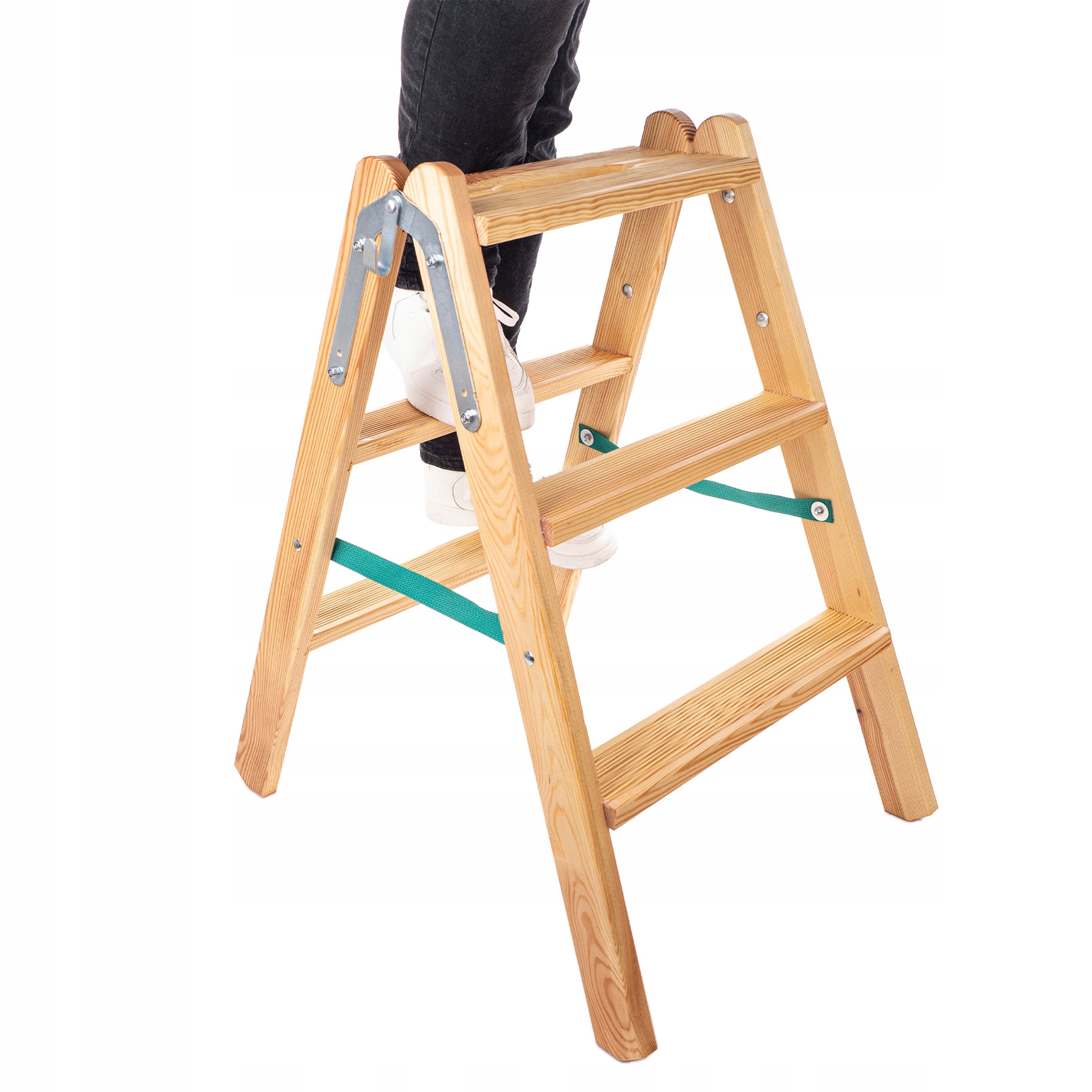 Drevený Rebrík 3 Stupne, Domáca Skladacia Maliarska Rebríková Tyč Obojstranná