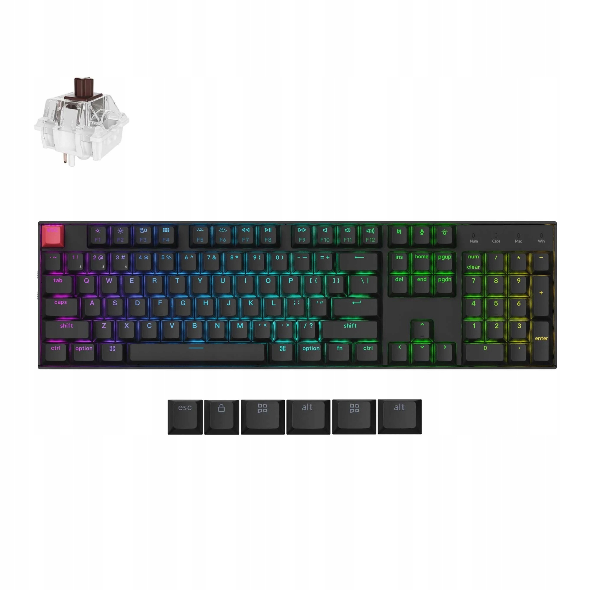 Keychron K10 Qmk Bezdrátová mechanická klávesnice Bluetooth Rgb