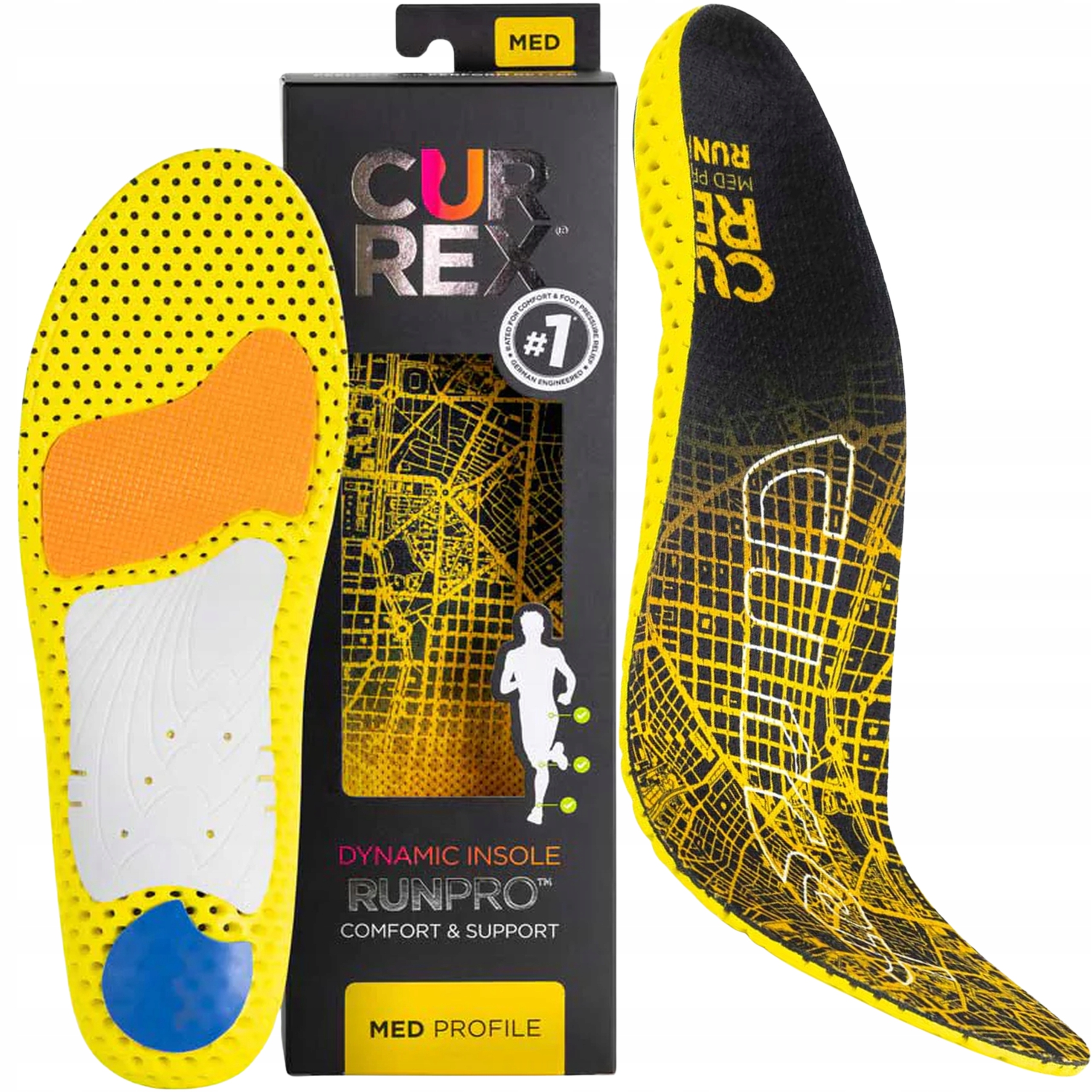 Wkładki do Butów Sportowych Amortyzujące Piankowe Currex Run Pro Med 37-39