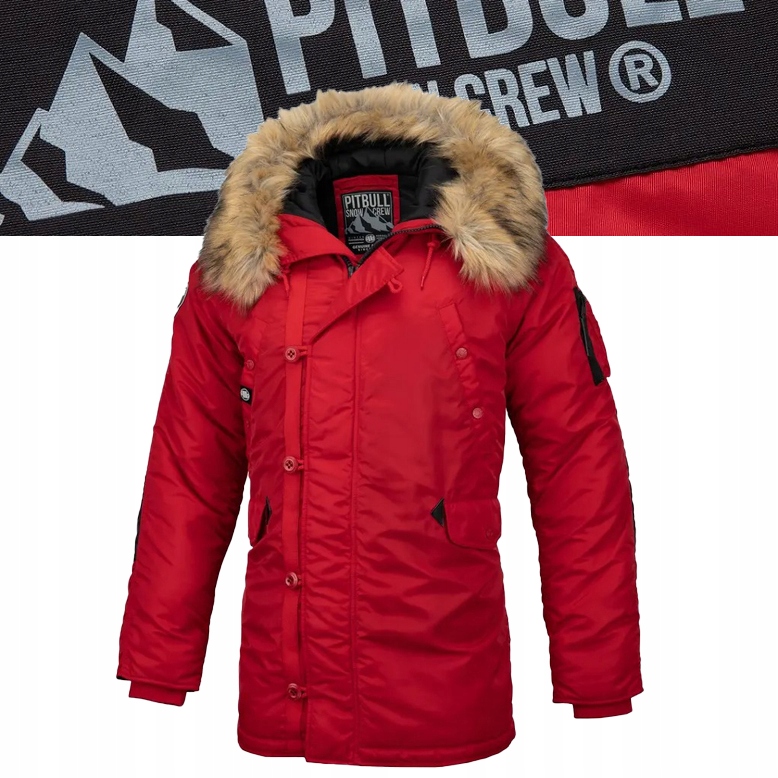 FUR PARKA JACKET ALDER RED XXL