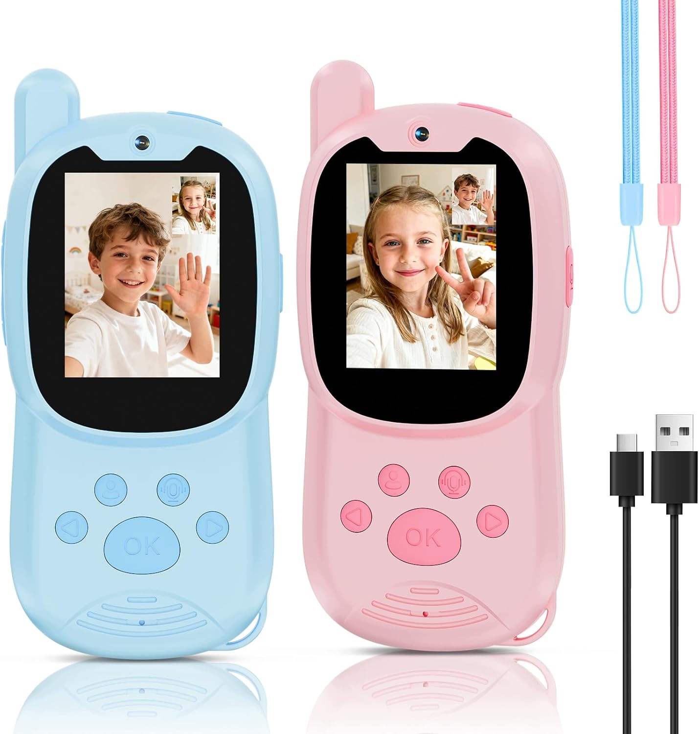 Walkie talkie dla dzieci zestaw 2 krótkofalówki łoki toki duży zasięg video