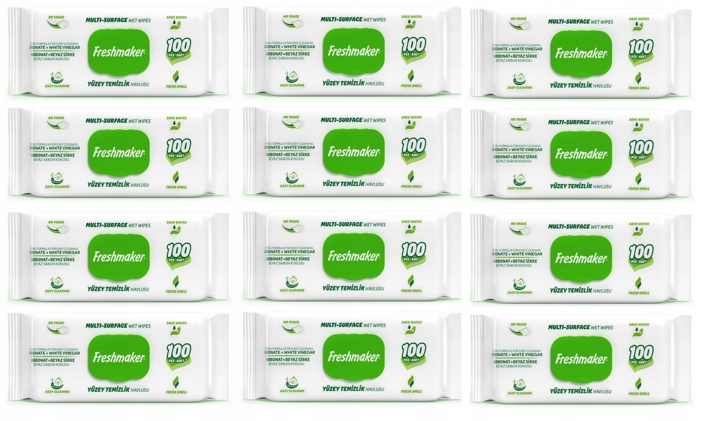 Levně Set 12 x Vlhčené Ubrousky Freshmaker Green 100 ks na čištění