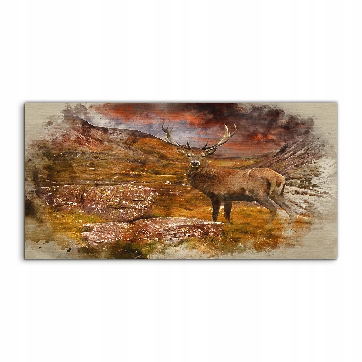 

Obraz akryl 120x60 nowoczesny Jeleń Zachód Słońca
