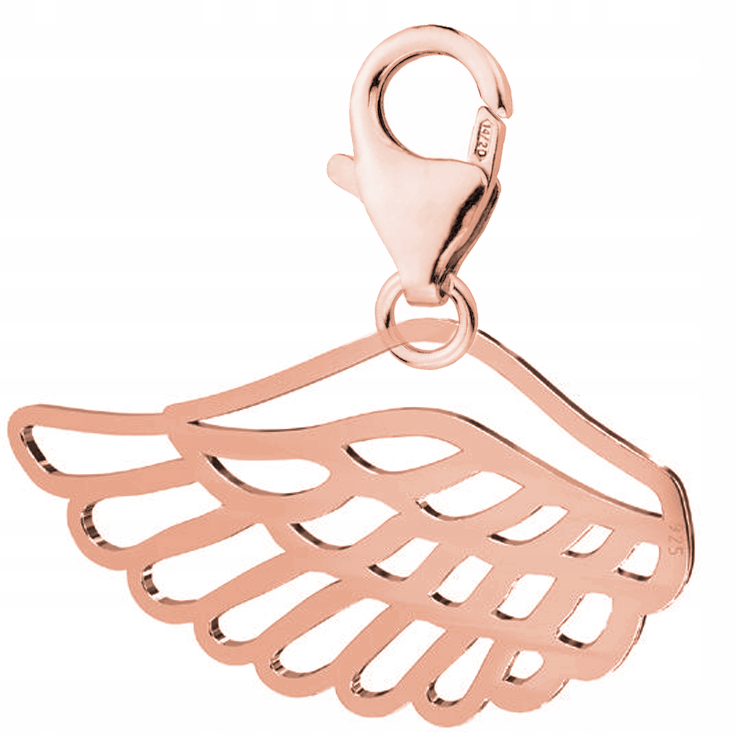 Pozlacený přívěsek s karabinou Andělské křídlo Nebe Stříbro 925