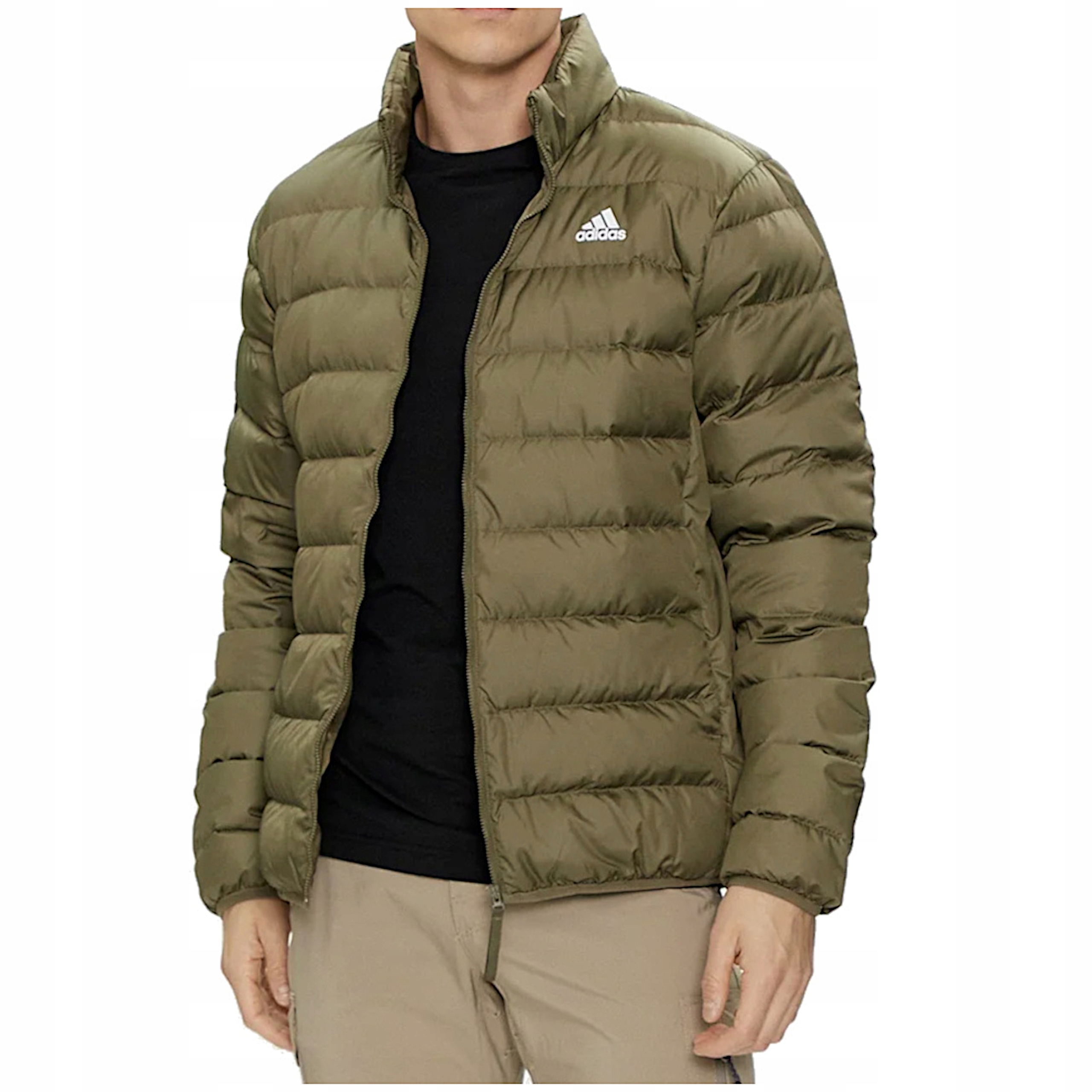 Pánská prošívaná přechodová jarní bunda Adidas khaki S