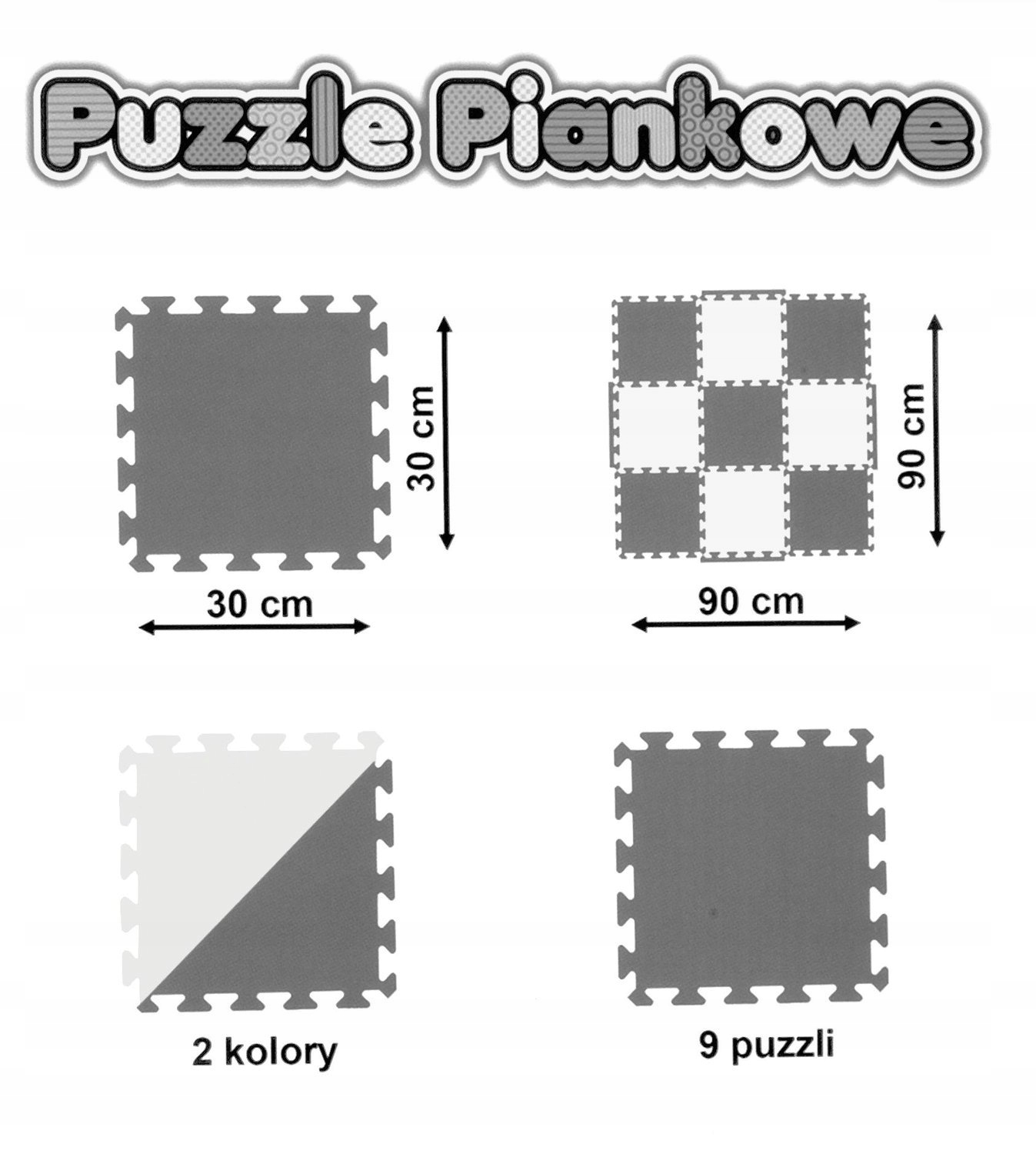 DUŻA MATA PIANKOWA EVA 90x90 GRUBA PUZZLE PIANKOWE Bohater brak