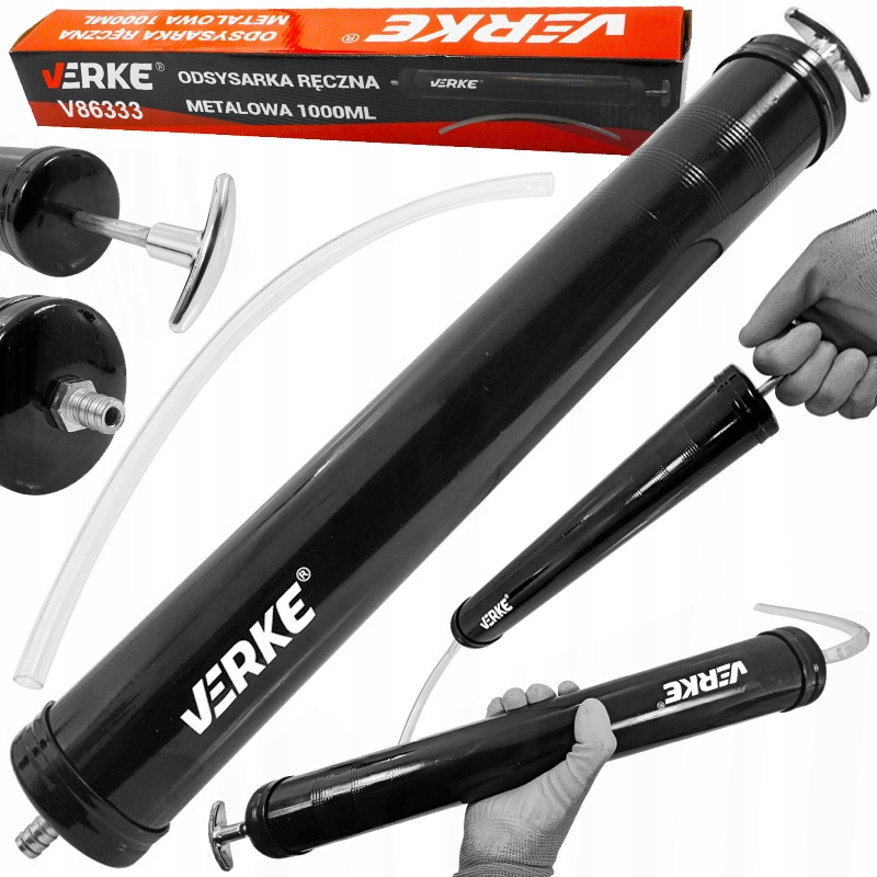 ODSYSARKA RĘCZNA STRZYKAWKA OLEJARKA DO ODSYSANIA OLEJU METALOWA POMPKA 1L