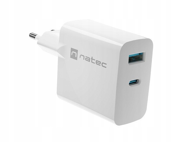 Ładowarka sieciowa Ribera Gan 1X Usb-a 1X Usb-c 45W Biała