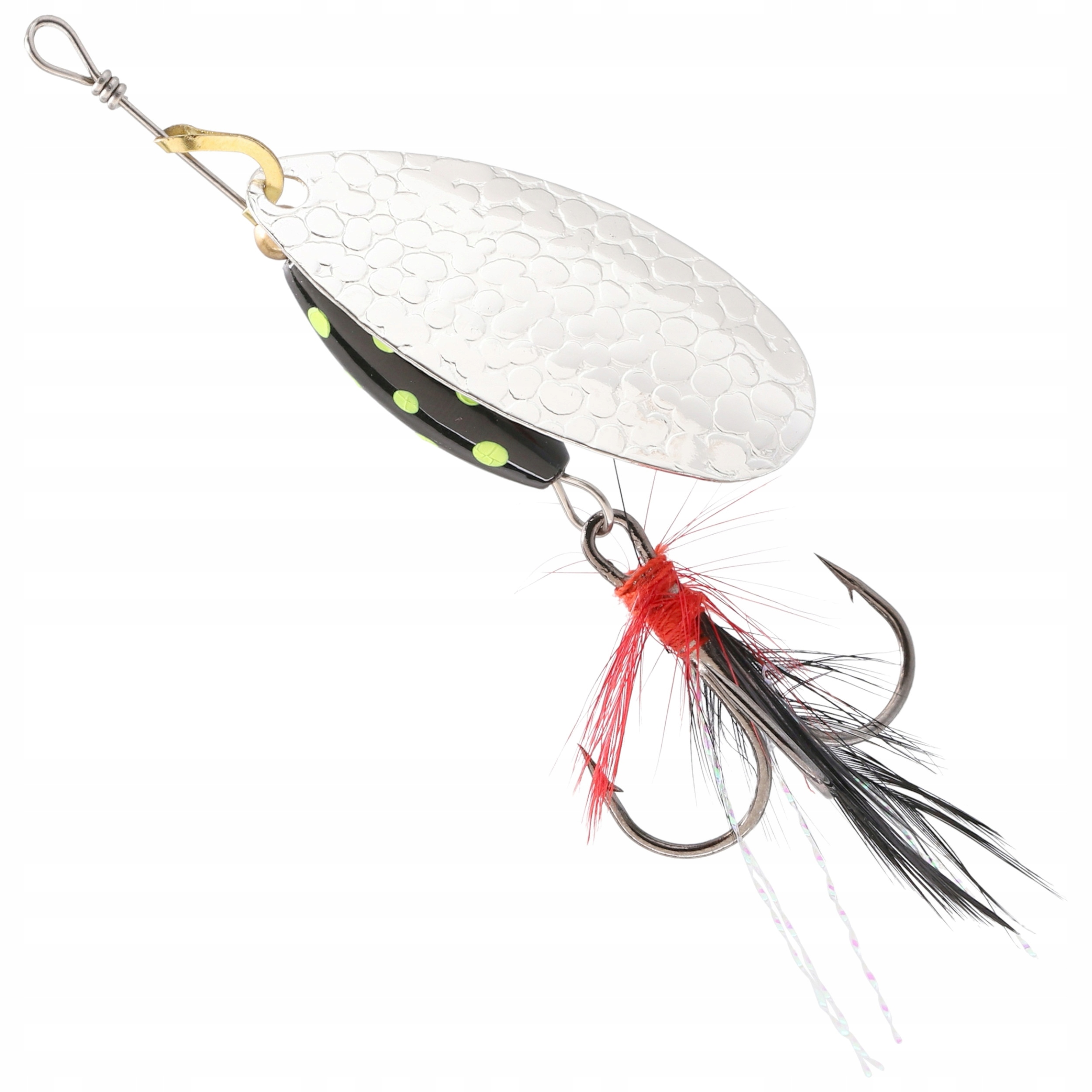 New 2024 Mikado Błystka Obrotowa M-grub nr 2 Srebrna Black Lemon (2-BL-S)