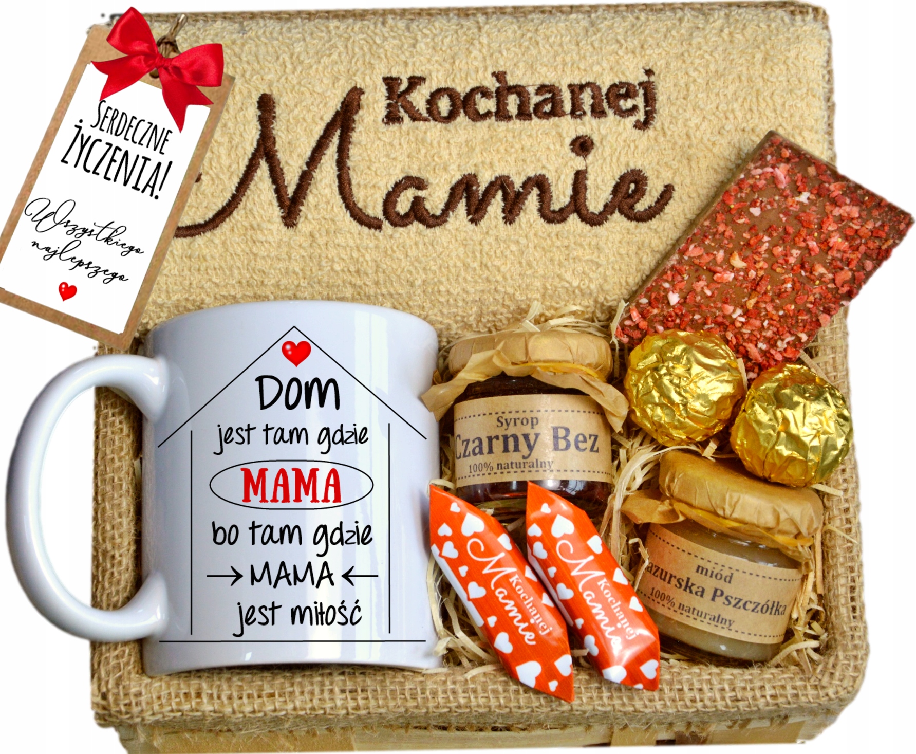 Levně koš dárek pro Maminku Tatínka ekologický medový sirup