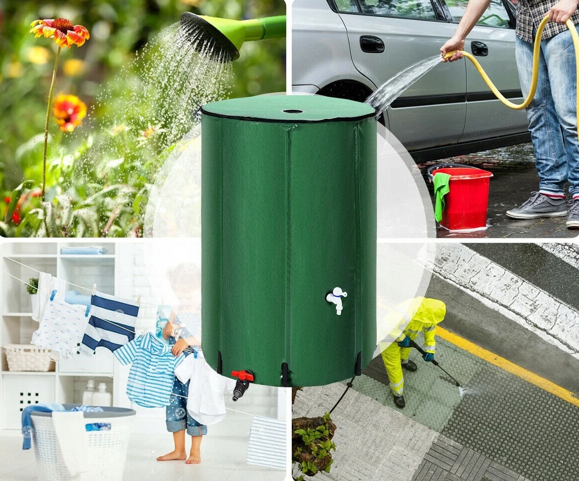 Składany zbiornik na wodę deszczówkę 380L Wysokość produktu 98 cm