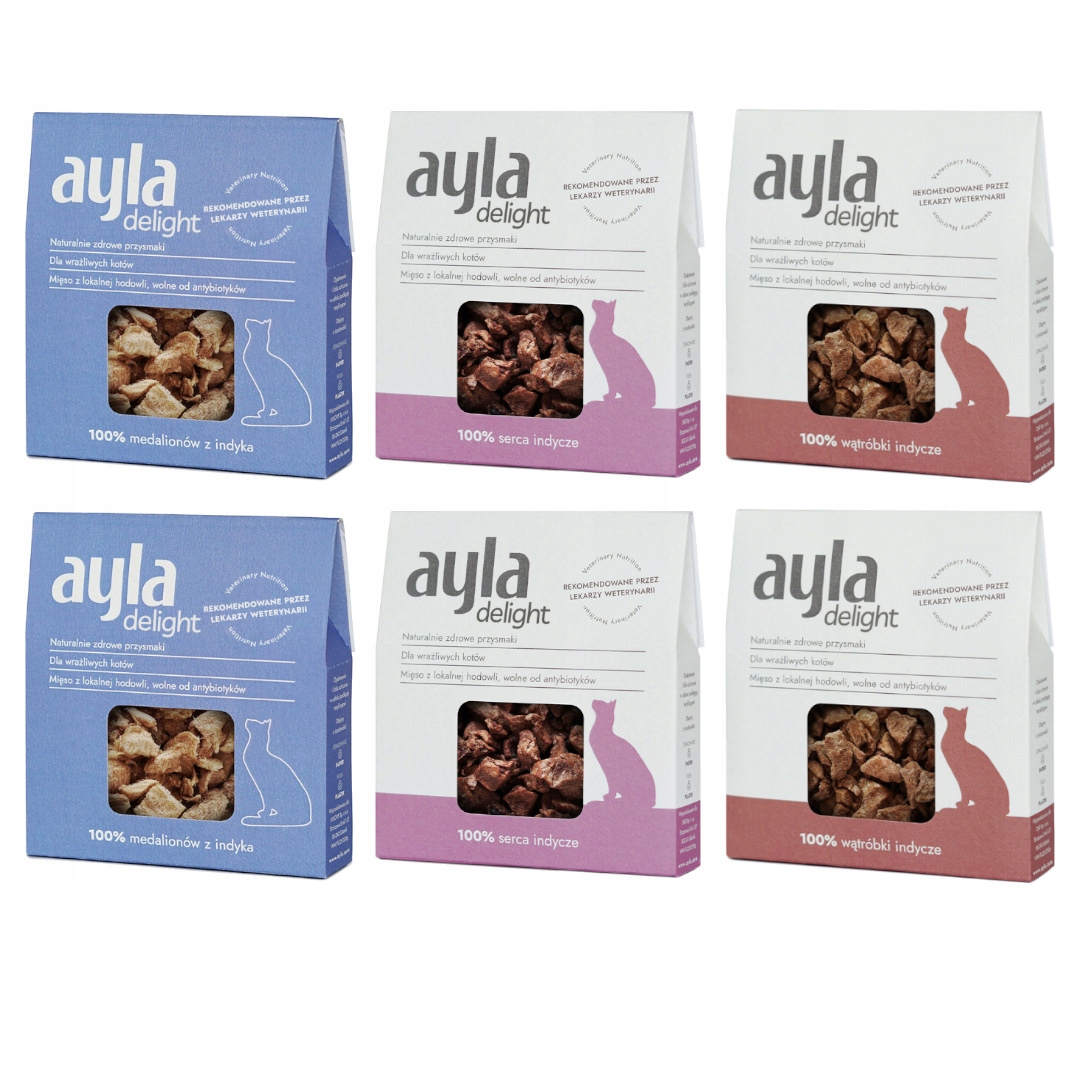 Ayla Delight Krůtí směs 6x28g Lyofilizovaná Pamlsek Pro Kočky 100% Maso