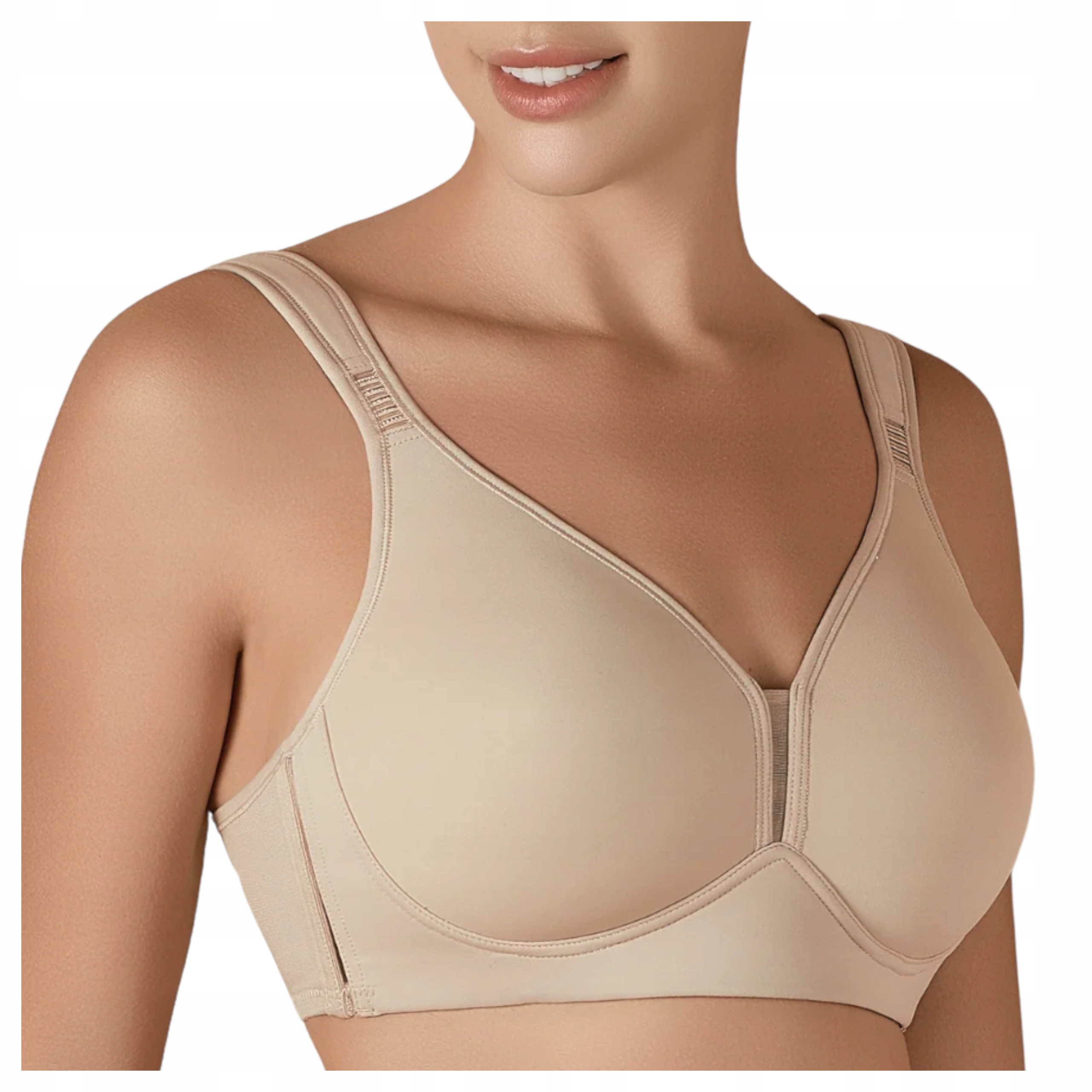 Dámská podprsenka hladká neviditelná, pohodlná béžová 95E