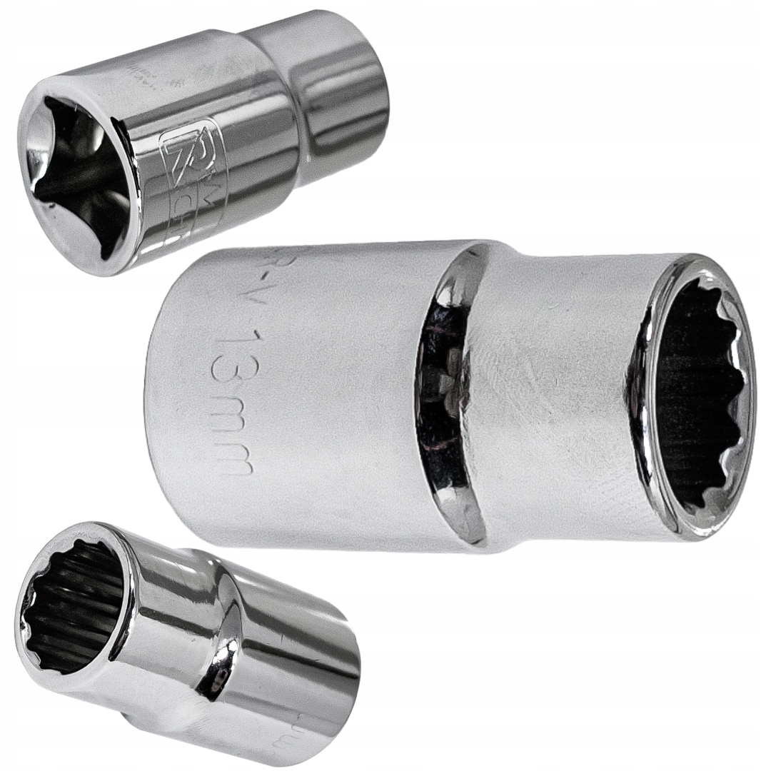 Nasadka Krótka Klucz Nasadowy 13 mm 1/2" 12-KĄTNA Chromowana Richmann C1543