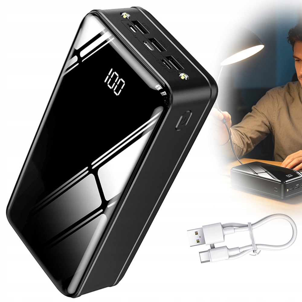 Powerbank 50000mAh wydajny Szybkie Ładowanie Latarka Led