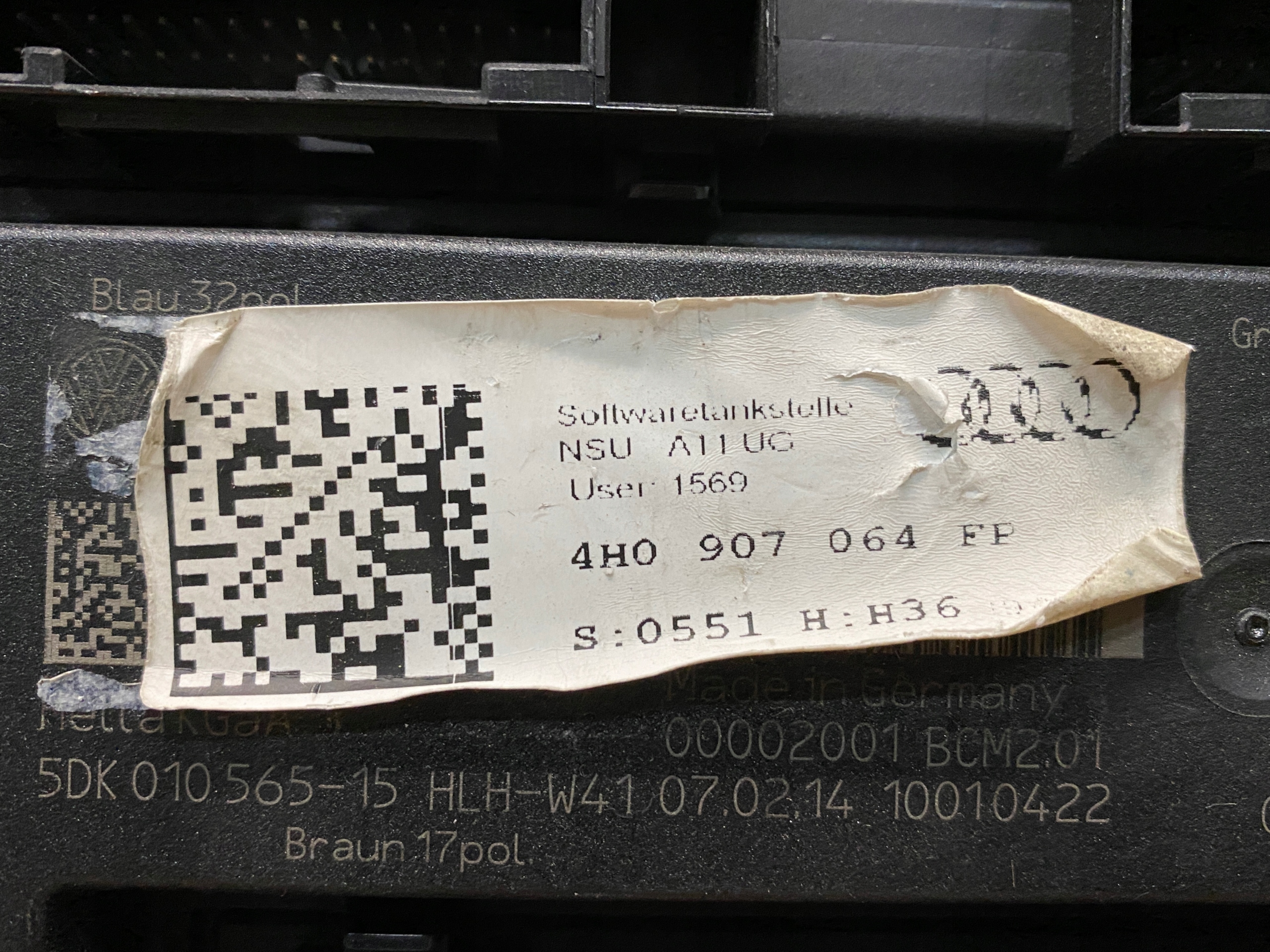 AUDI A6 A7 A8 comfort control unit BCM 4H0907064FP