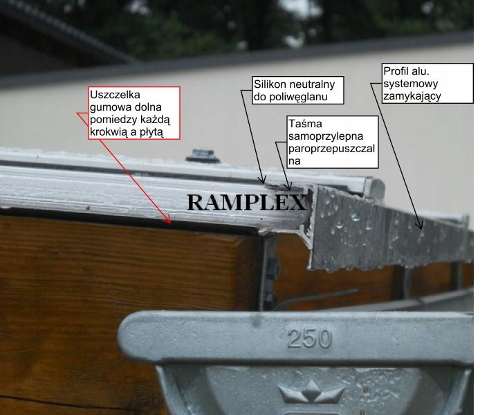 Uszczelka Uszczelki KP2 do poliwęglanu do profili ALU. górnych i dolnych Marka inna
