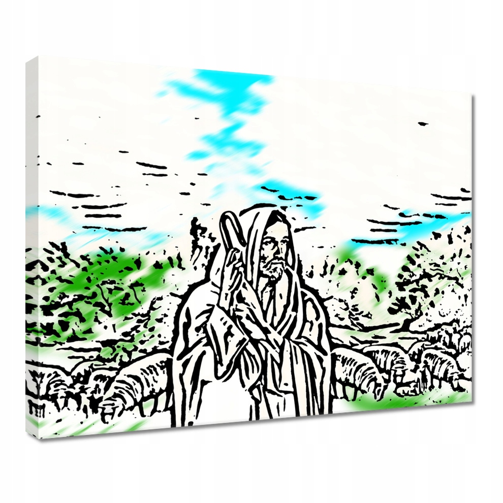 

Obraz 50x40 Dobry Pasterz Owieczki