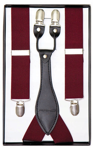 Szelki Męskie do Spodni M.2 Bordowe Pako Jeans