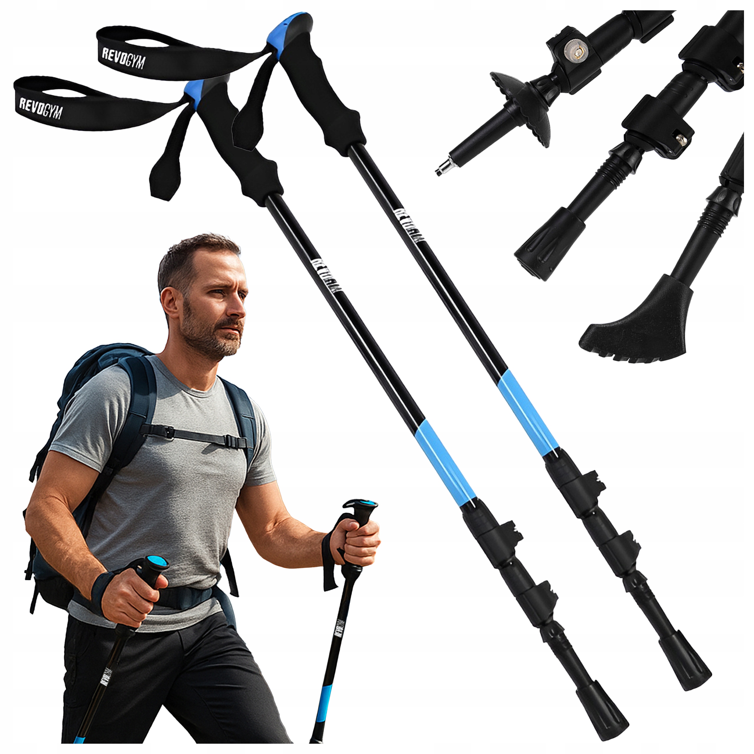 Kije Trekkingowe Kijki Nordic Walking Do Chodzenia Regulowane Aluminiowe