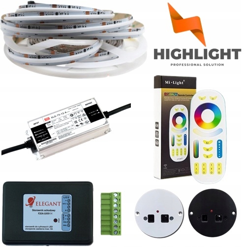 5 m Schodový set Led Cob Rgbw 12V 7W animácie