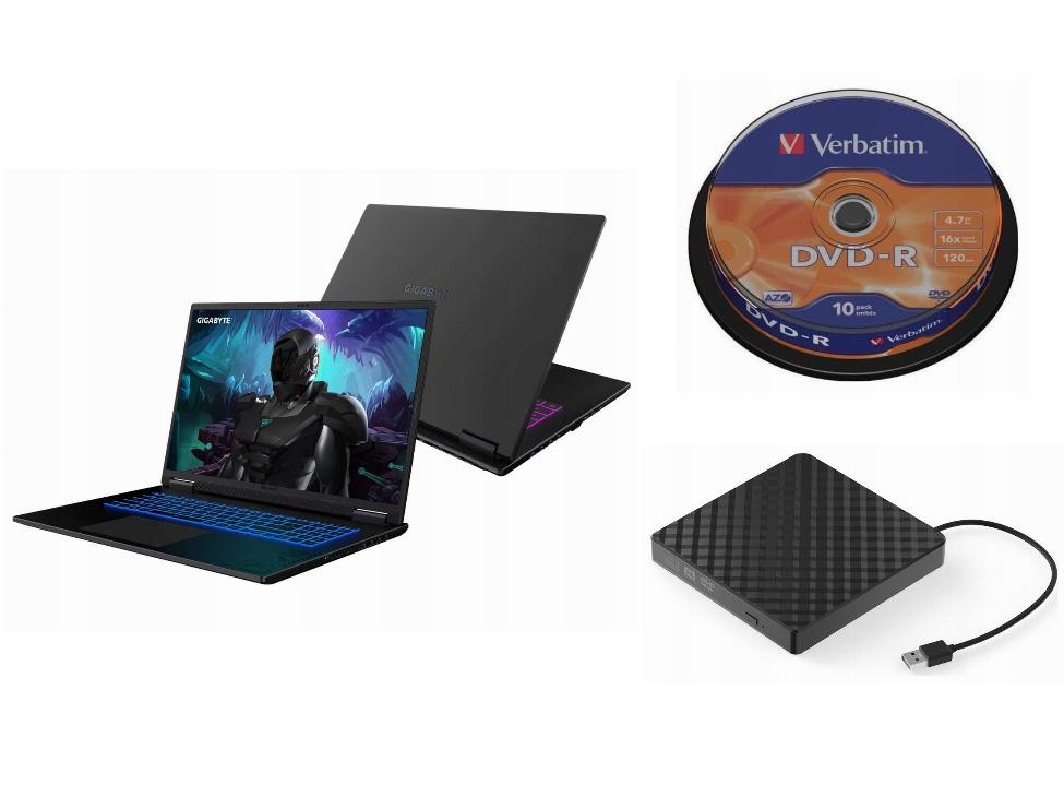 Laptop Gigabyte Amd Ryzen 7 Zewnętrzny Napęd DVD 10 Płyt DVD!