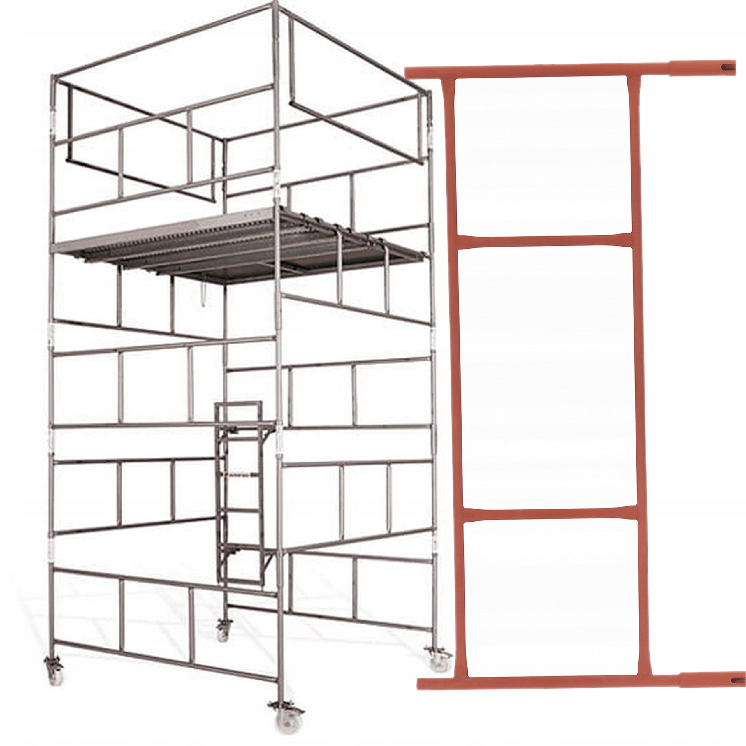 Premium Rusztowanie warszawskie 16 Ram Rusztowania Malowana 162CM Zestaw