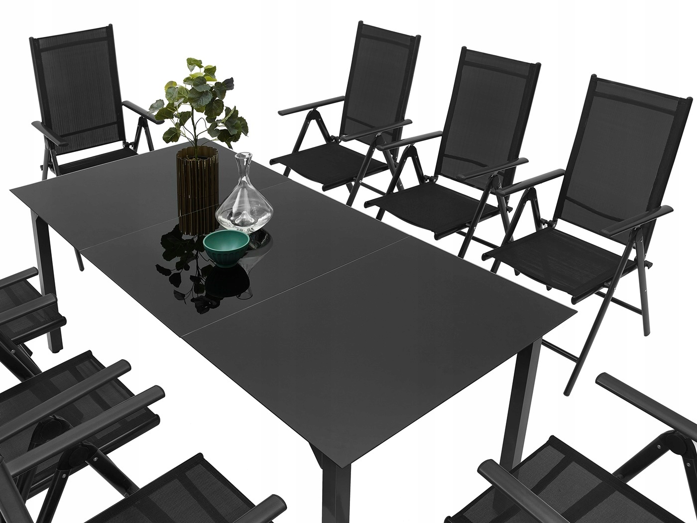 MEBLE OGRODOWE ZESTAW ALUMINIOWY SZKLANY STÓŁ 8K Producent MAT-COMPANY