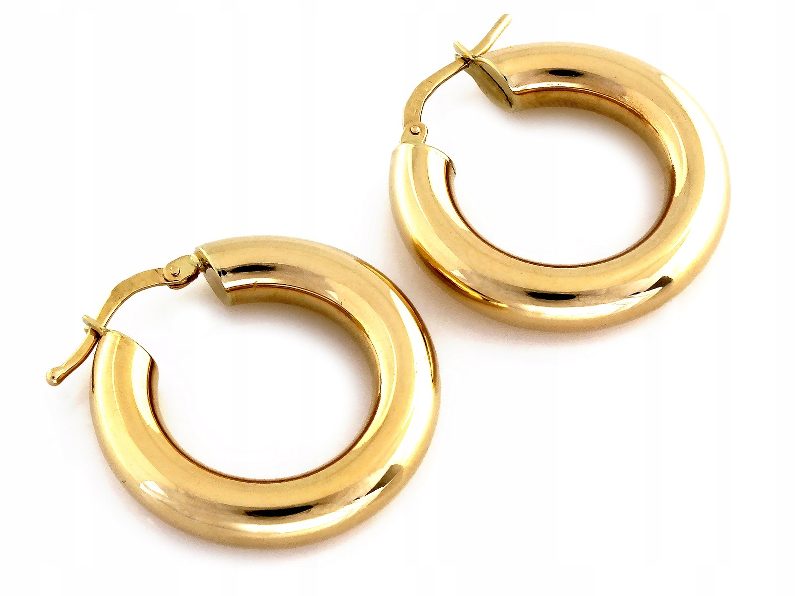 Dámské zlaté náušnice 585 kolečka efektní elegantní design pro ni 14k
