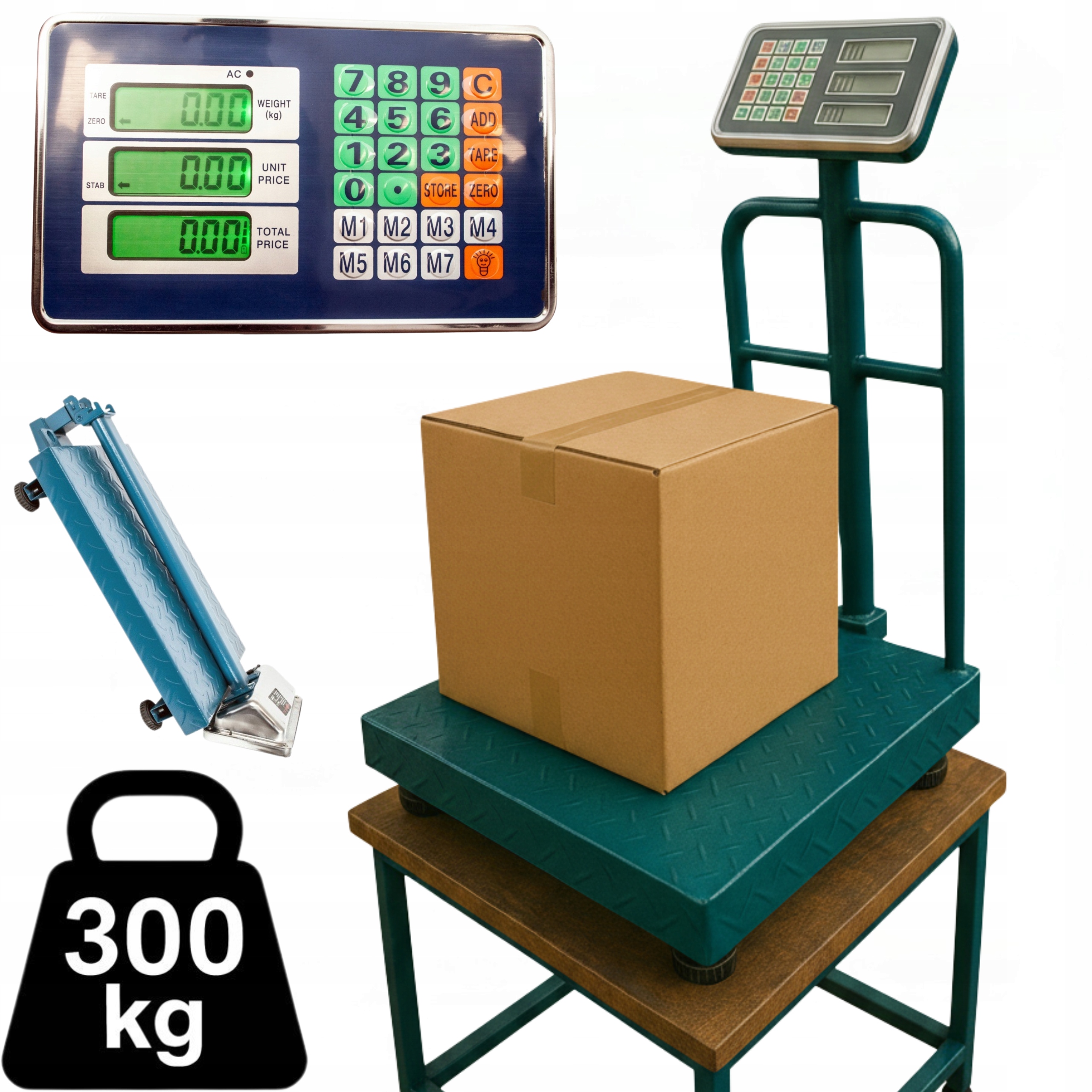 Elektronická váha skladová plošinová Akumulátor LCD 300 kg