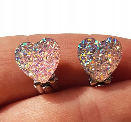 Klipsy dla dziewczynki hand made serduszka