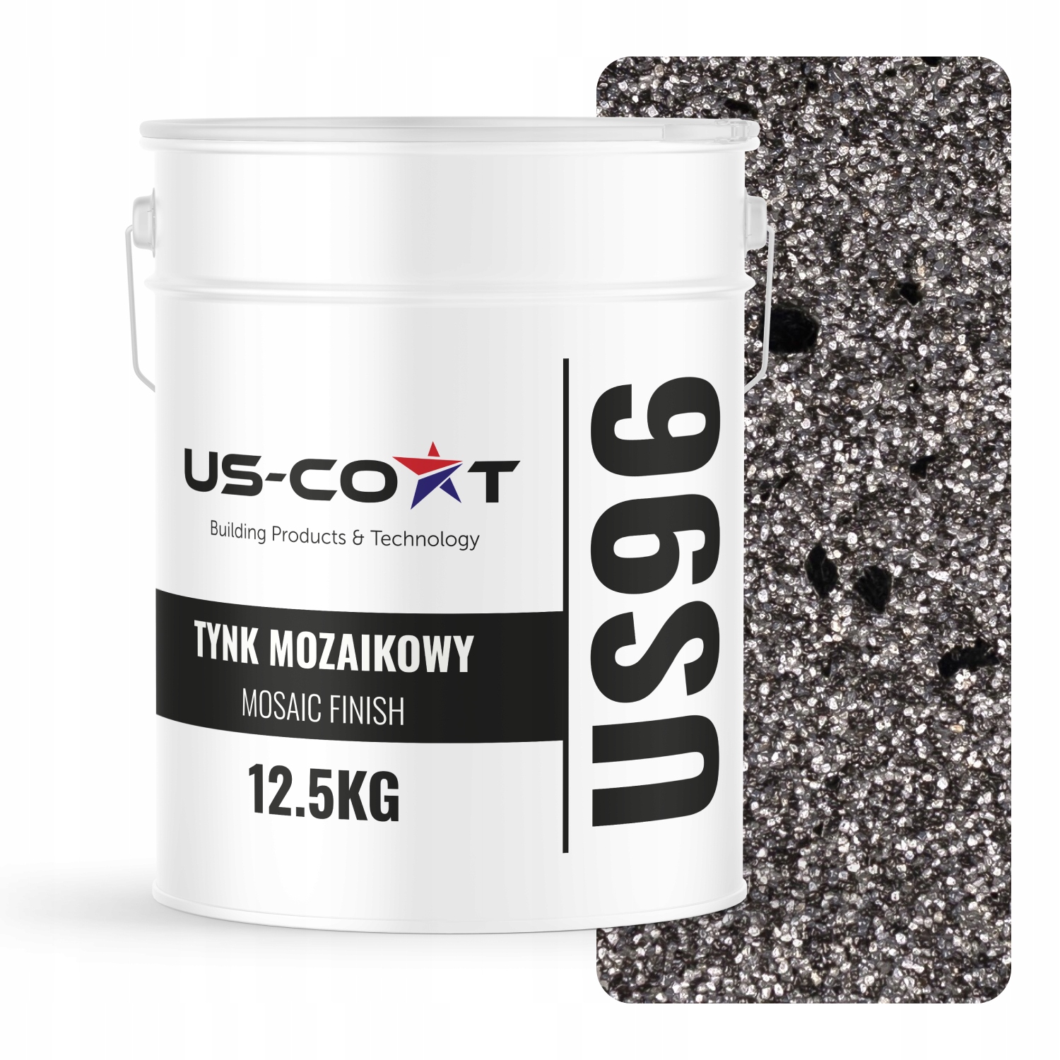 Mozaiková Omítka Mozaika 12,5 Kg Šedá Tmavá Černá Mika M44 Prémiová Fasáda