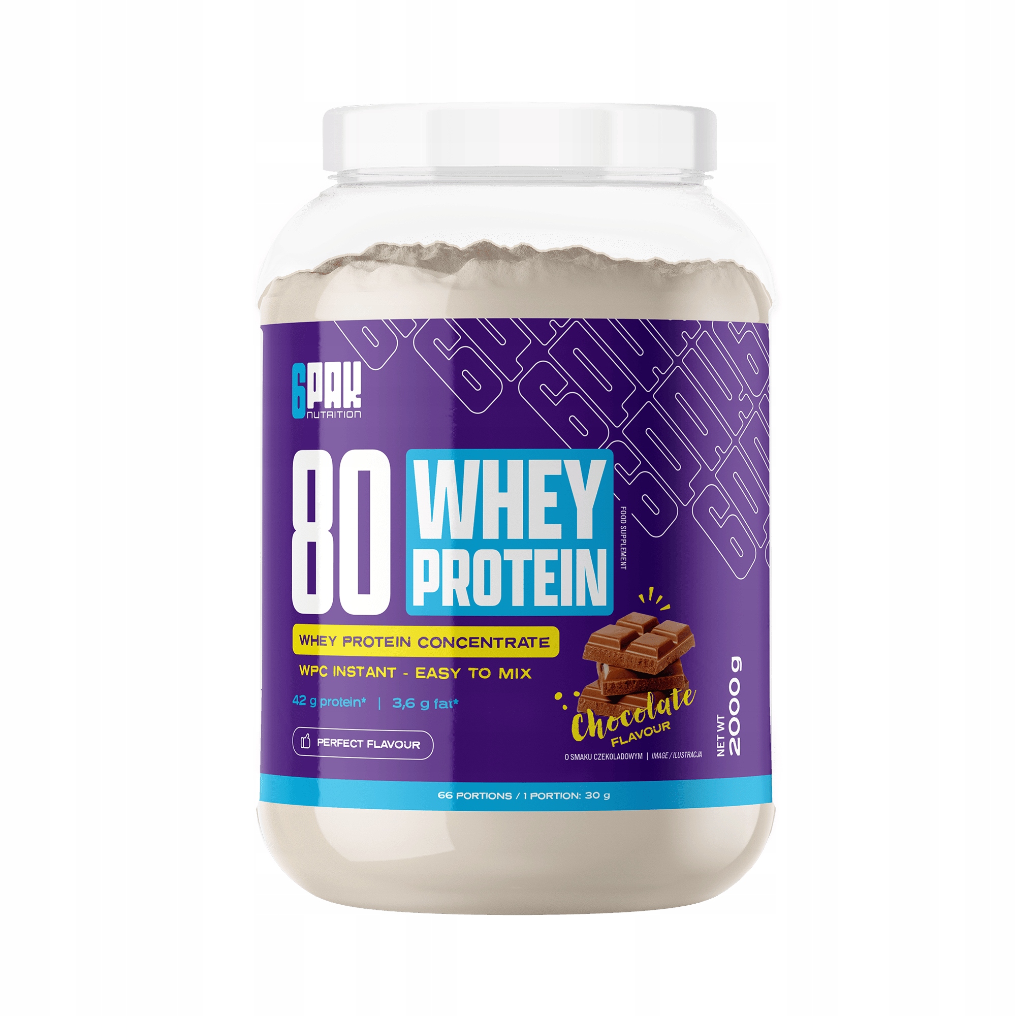 Balení 6 Kusů 80 Whey Protein 2000g jahoda