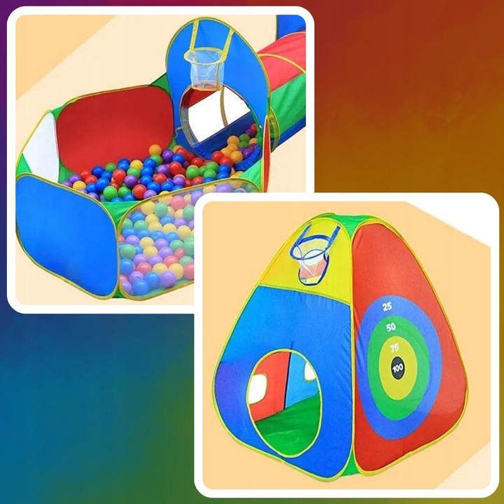 NAMIOTY DLA DZIECI NAMIOT OGRODOWY 5w1 + TARCZA Kod producenta namiot dla dzieci tunel piłeczki tarcza 5w1