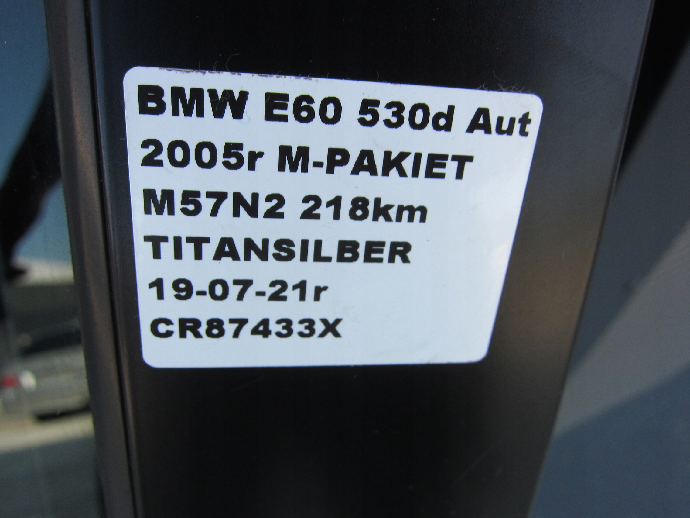 BMW E60 Tür rechts vorne TITANSILBER rechts PRZ