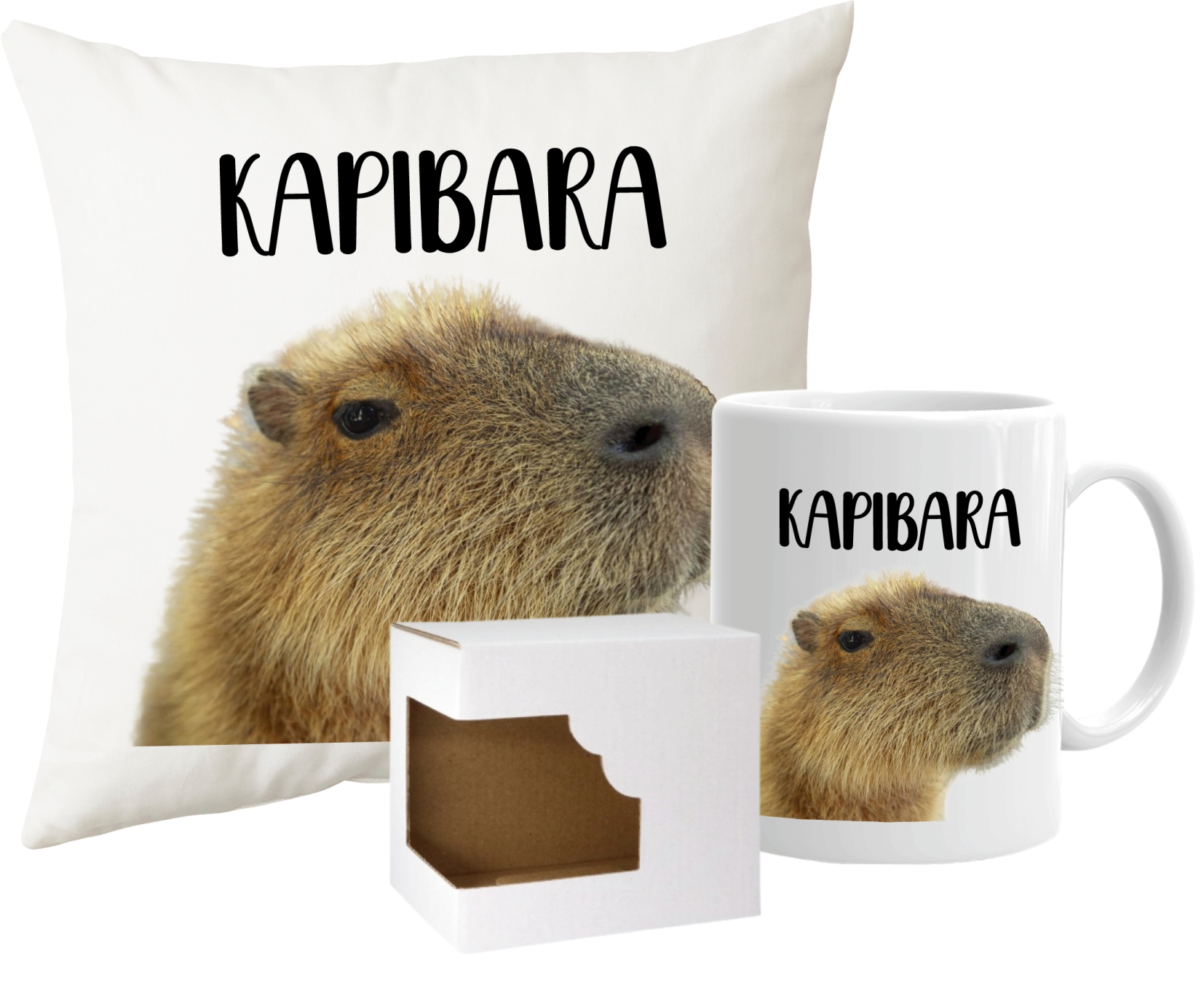 

Kubek Poduszka Kapibara zestaw