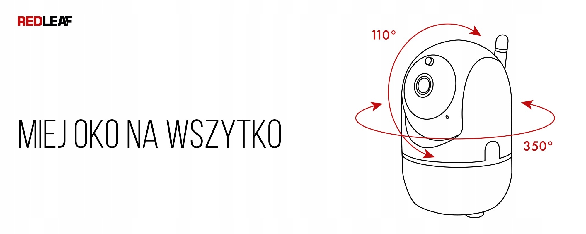 REDLEAF IP CAM 100 RUCHOMA PTZ KAMERA IP WIFI FHD do monitoringu domu Szerokość produktu 6 cm