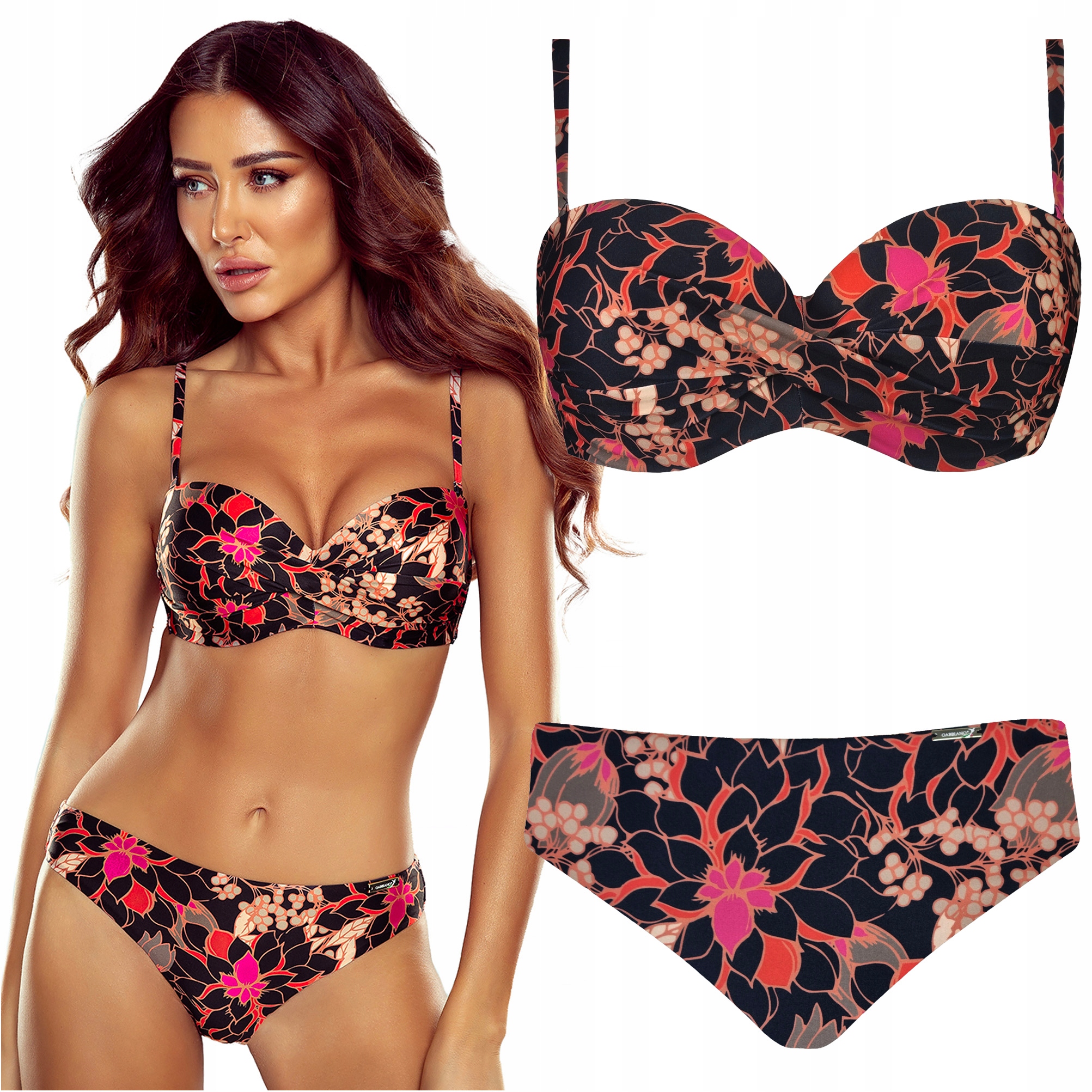 Strój kąpielowy dwuczęściowy push up GABBIANO Evita-D 12/C 38B M 75B