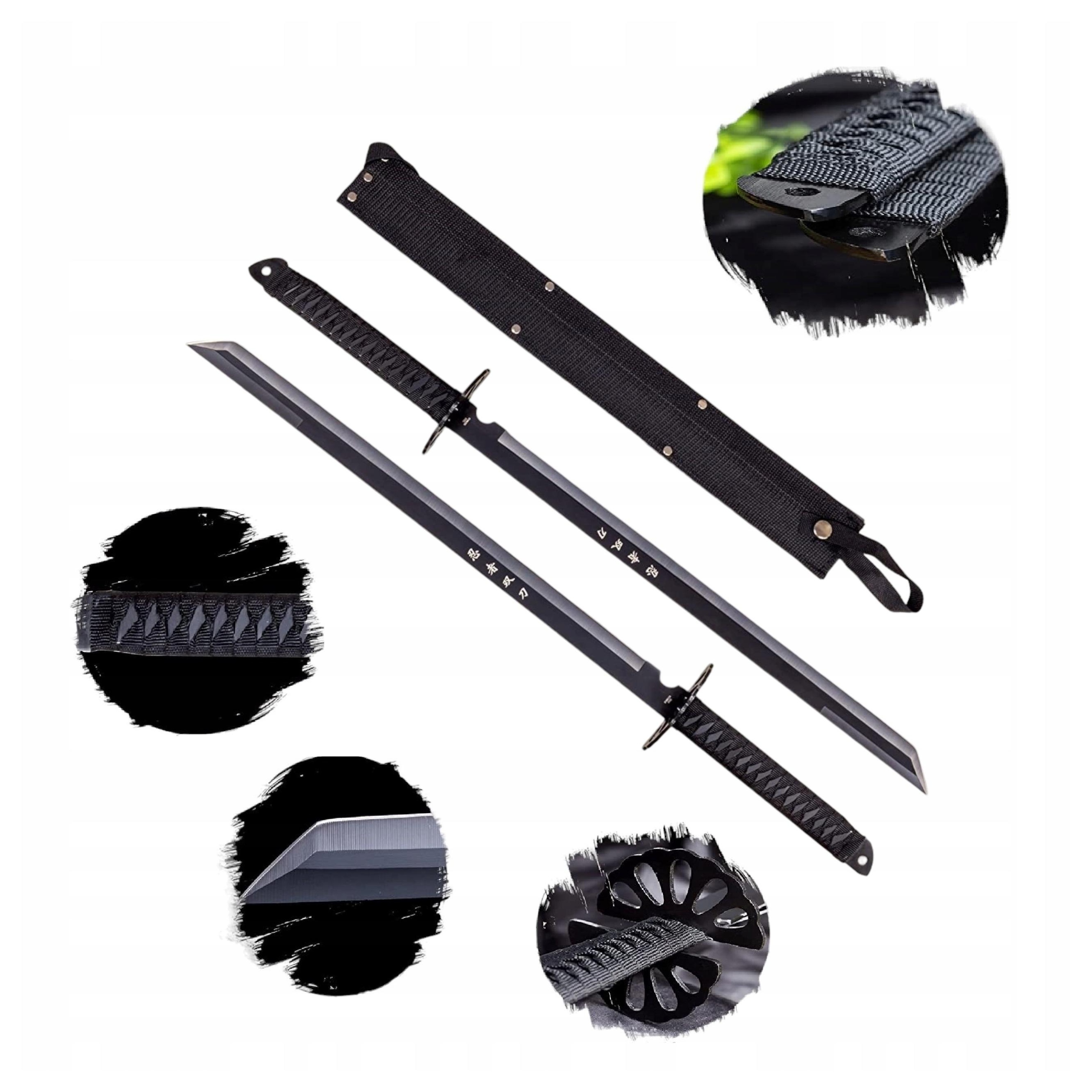 Sada 2 Nindžovských Mečů Pro Trénink S Nylonovým Pouzdrem HK-6183