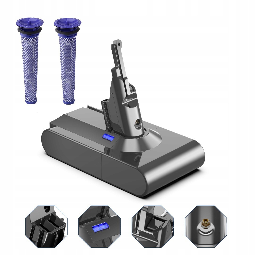 Univerzálna batéria pre Dyson V8 SV10 Akumulátor 6000 mAh filtre montáž