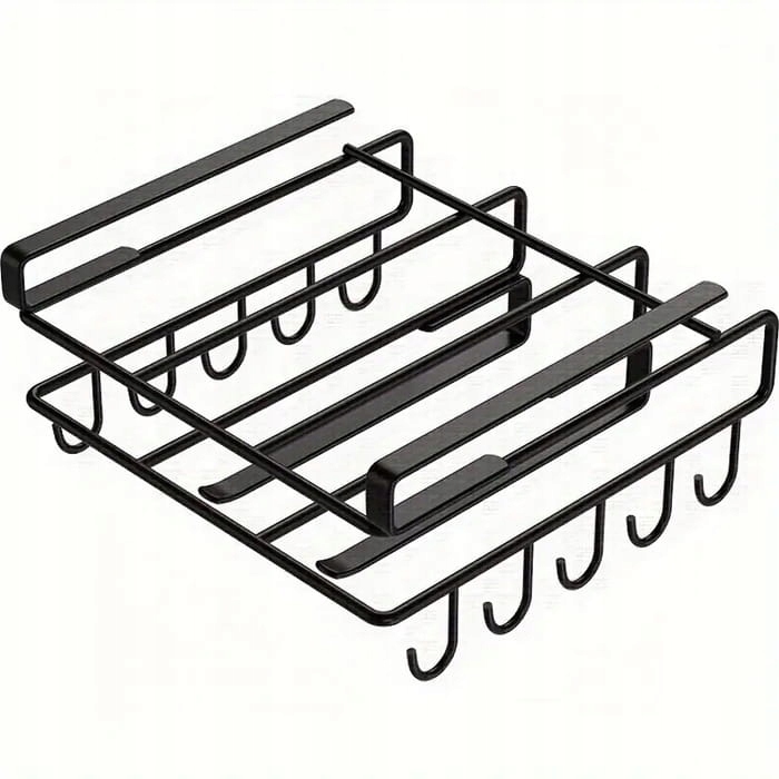 Podskříňkový držák na hrnek na kávu s 10 háčky a držákem na prkno