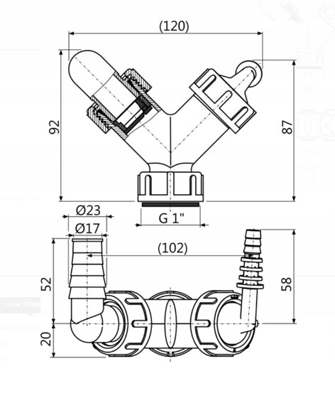 PODWÓJNE KOLANO DO PRZYŁACZENIA PRALKI 1 CAL Rodzaj pralkowy