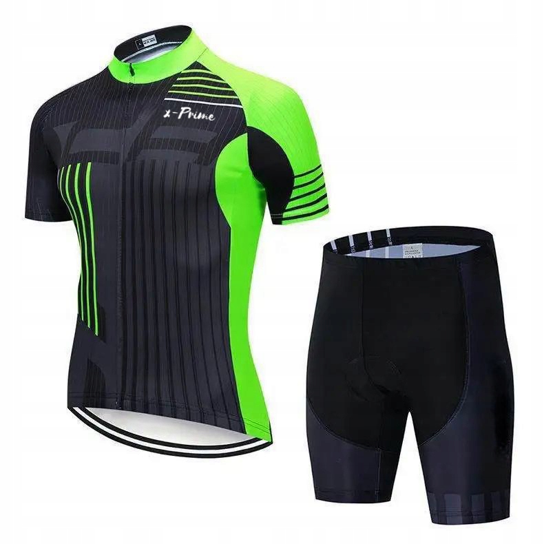 Strój kolarski rowerowy wkładka żelowa 9D komplet na rower XXL zielony