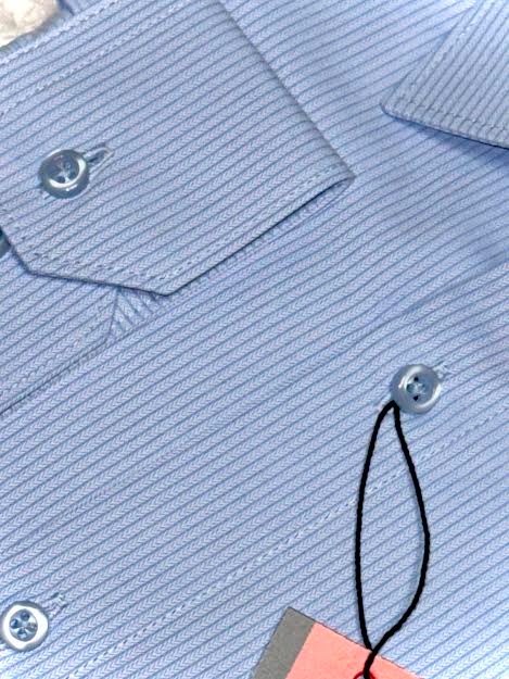 Roberto Cossini pánská košile slim světle modrá s proužky, délka ruky 45 176/182 43005/2