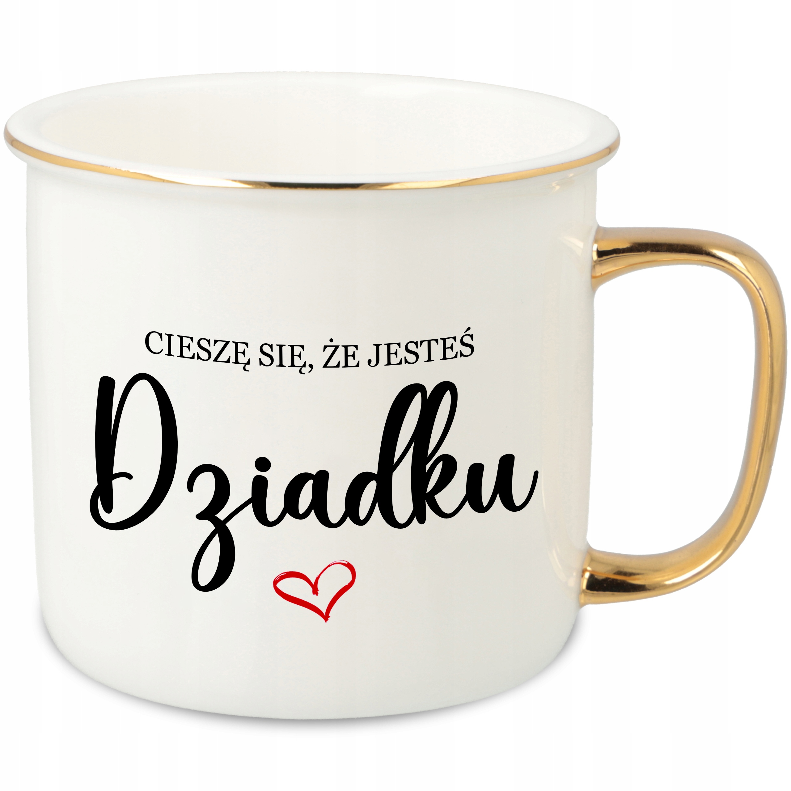 Hrnek Ucho Forma Zlatý Porcelán Dárek Jsem Ráda, Že Jsi Dědeček, Vzory